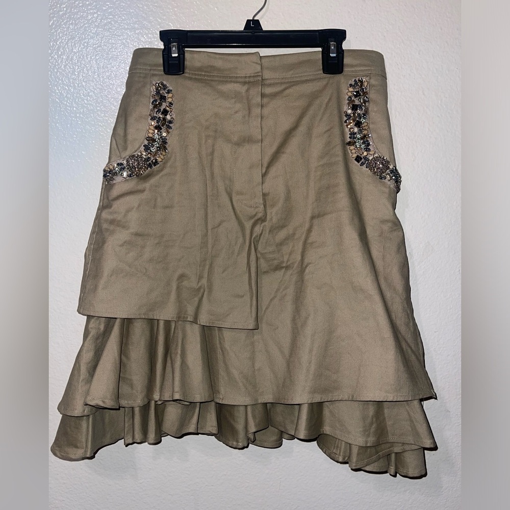 Twin-Set Tan Asymmetrical Skater Skirt - Picture 2 of 7
